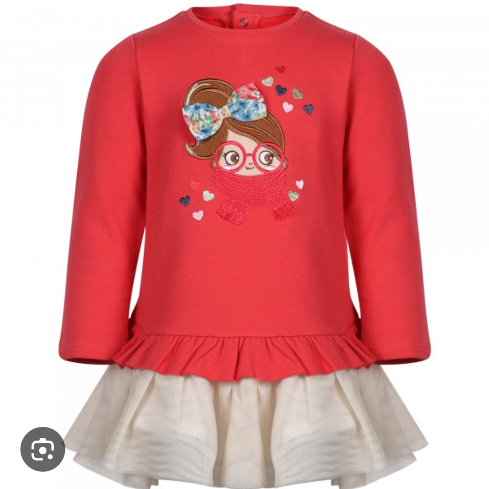 MAYORAL Embroidered Logo Dress